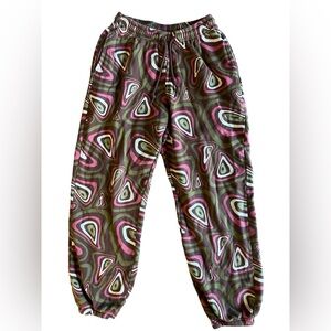 LUCY & YAK Funky Retro Yosemite-Print Jamie Abstract Fun Joggers Luxe Lounge SzS